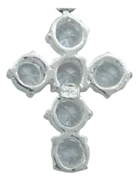 Dije Cruz Plata 925 Zirconias Blancas Diseño Católico - Imagen 4