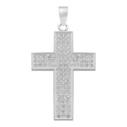 Dije Cruz Plata 925 Zirconias Blancas para Hombre - Imagen 1
