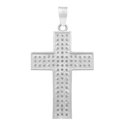 Dije Cruz Plata 925 Zirconias Blancas para Hombre - Imagen 2