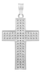 Dije Cruz Plata 925 Zirconias Blancas para Hombre - Imagen 2
