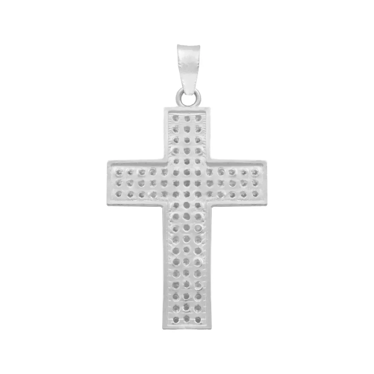 Dije Cruz Plata 925 Zirconias Blancas para Hombre - Imagen 2