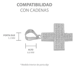 Dije Cruz Plata 925 Zirconias Blancas para Hombre - Imagen 6