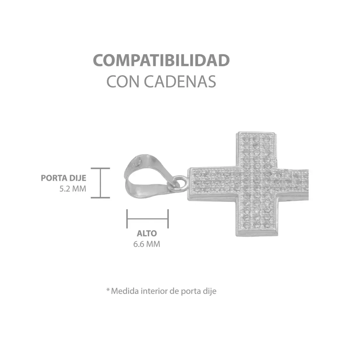 Dije Cruz Plata 925 Zirconias Blancas para Hombre - Imagen 6