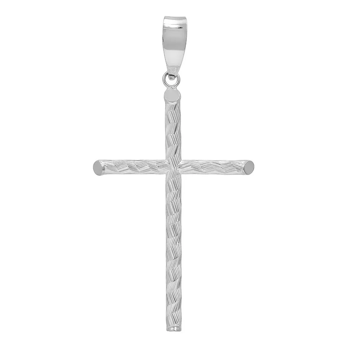 Dije cruz plata 925 diamantado grande para hombre y mujer - Joyaris joyería fina mexicana artesanal