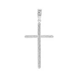 Dije Cruz Plata Esterlina 925 Diamantada Grande para Hombre y Mujer - Imagen 2