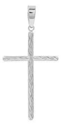 Dije Cruz Plata Esterlina 925 Diamantada Grande para Hombre y Mujer - Imagen 2