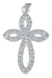 Dije Cruz Redonda Plata 925 con Zirconia Blanca para Hombre - Imagen 2