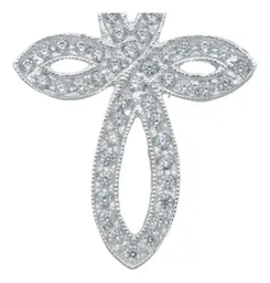 Dije Cruz Redonda Plata 925 con Zirconia Blanca para Hombre - Imagen 3