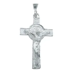Dije Cruz San Benito Plata 925 Artesanal Religioso Unisex - Imagen 2