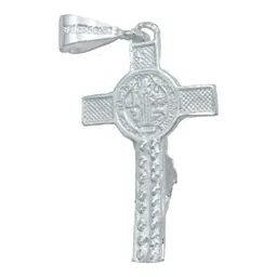 Dije Cruz San Benito Plata 925 Artesanal Religioso Unisex - Imagen 3