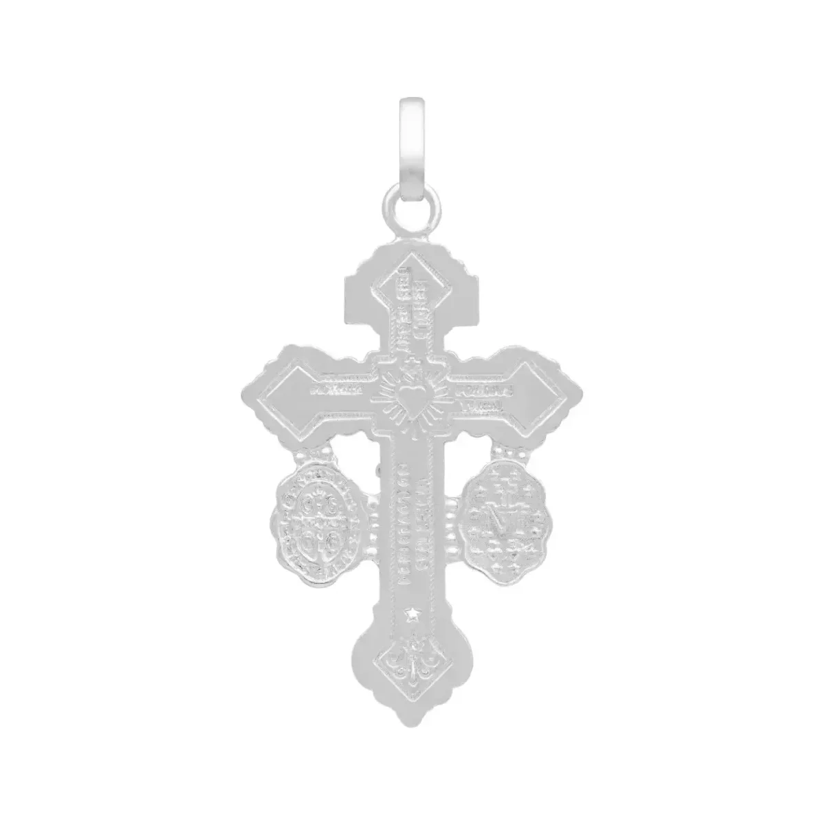 Dije Cruz San Benito Plata 925 Protección Espiritual Tradicional - Imagen 2