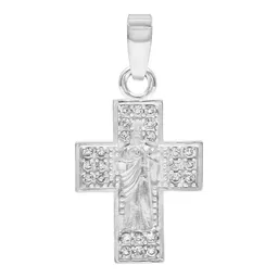 Dije Cruz San Judas Plata .925 con Zirconia - Imagen 1