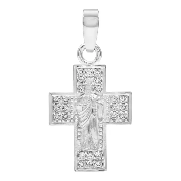 Dije Cruz San Judas Plata .925 con Zirconia - Imagen 1