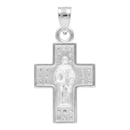 Dije Cruz San Judas Plata .925 con Zirconia - Imagen 2