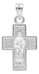 Dije Cruz San Judas Plata .925 con Zirconia - Imagen 2