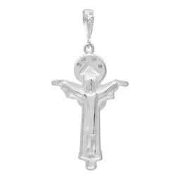 Dije Cruz Santísima Trinidad Plata 925 Doble Halo con Zirconia - Imagen 2