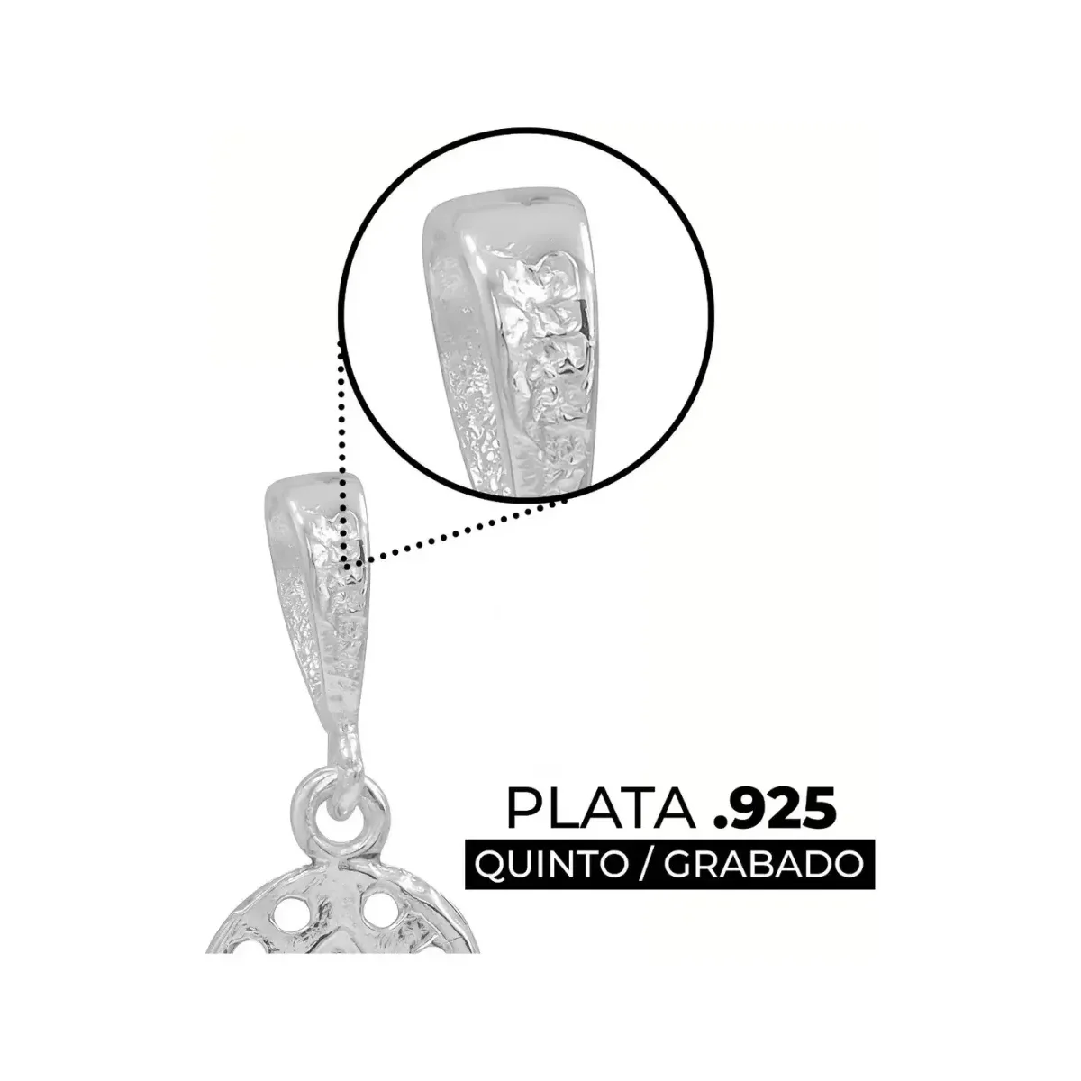 Dije Cruz Santísima Trinidad Plata 925 Doble Halo con Zirconia - Imagen 3