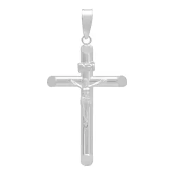 Dije Cruz Tubo Liso Plata .925 para Caballero - Imagen 1