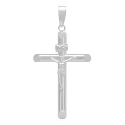 Dije Cruz Tubo Liso Plata .925 para Caballero - Imagen 1