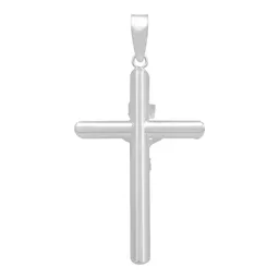 Dije Cruz Tubo Liso Plata .925 para Caballero - Imagen 2