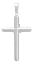 Dije Cruz Tubo Liso Plata .925 para Caballero - Imagen 2