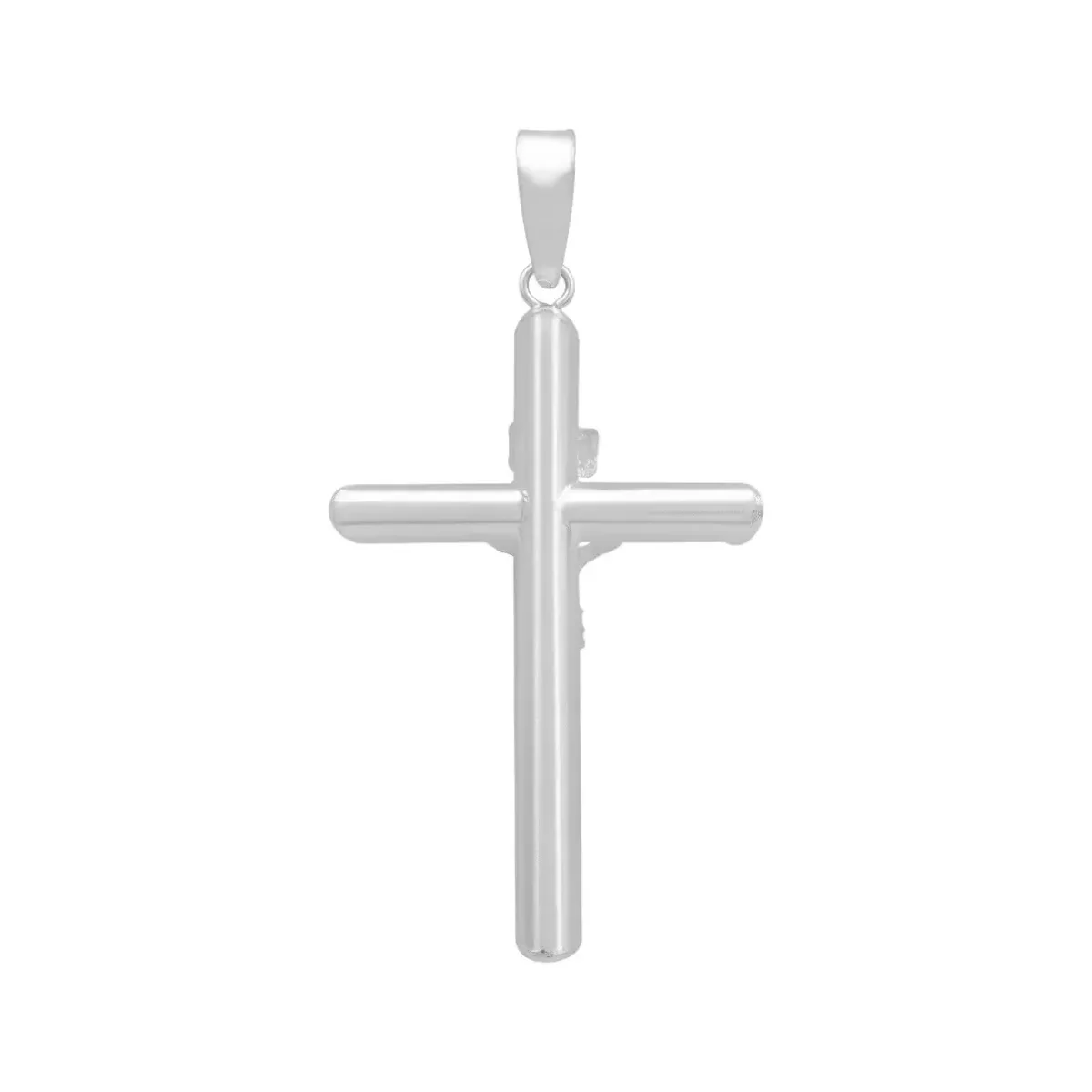 Dije Cruz Tubo Liso Plata .925 para Caballero - Imagen 2