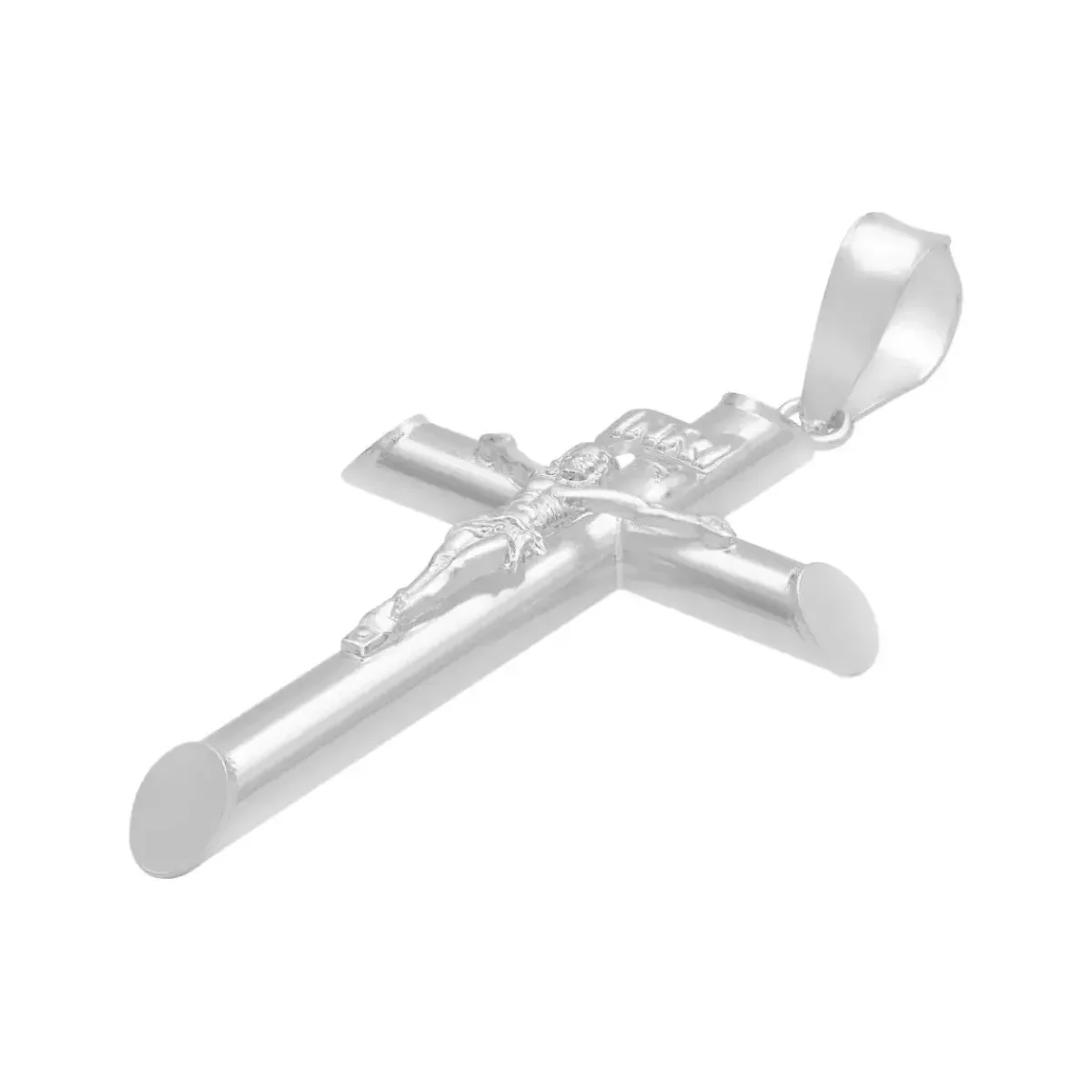 Dije Cruz Tubo Liso Plata .925 para Caballero - Imagen 3