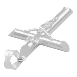 Dije Cruz Tubo Liso Plata .925 para Caballero - Imagen 4