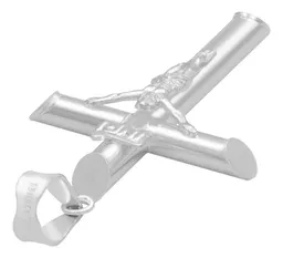Dije Cruz Tubo Liso Plata .925 para Caballero - Imagen 4