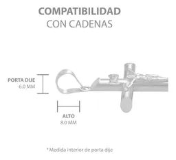 Dije Cruz Tubo Liso Plata .925 para Caballero - Imagen 5