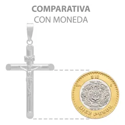 Dije Cruz Tubo Liso Plata .925 para Caballero - Imagen 7