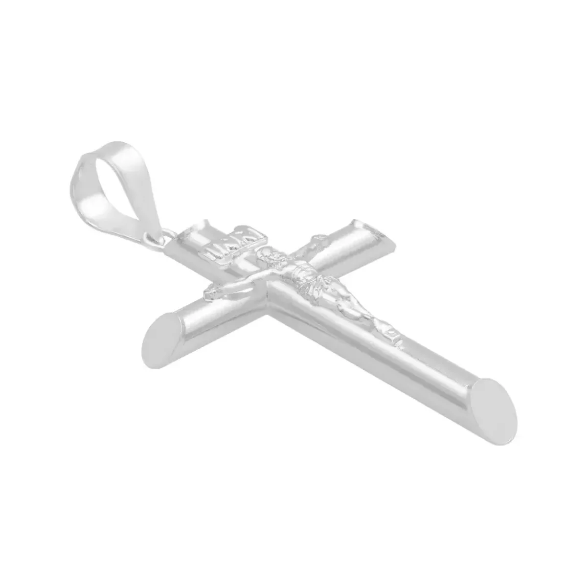 Dije Cruz Tubo Liso Plata .925 para Caballero - Imagen 8