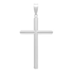 Dije Cruz Tubo Liso 6cm Plata .925 - Imagen 2