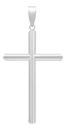 Dije Cruz Tubo Liso 6cm Plata .925 - Imagen 2