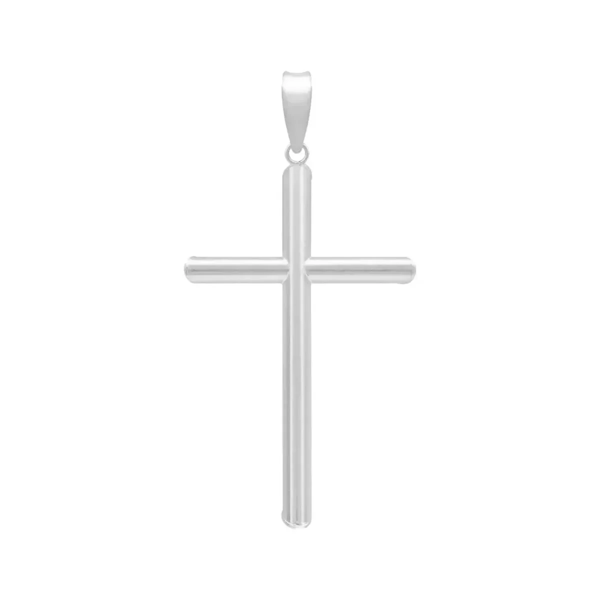 Dije Cruz Tubo Liso 6cm Plata .925 - Imagen 2