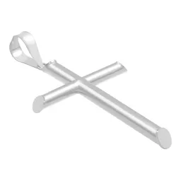 Dije Cruz Tubo Liso 6cm Plata .925 - Imagen 3