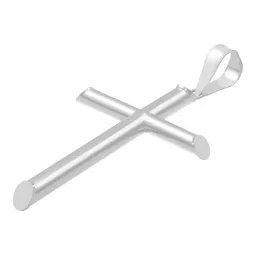 Dije Cruz Tubo Liso 6cm Plata .925 - Imagen 4