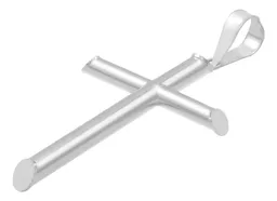 Dije Cruz Tubo Liso 6cm Plata .925 - Imagen 4