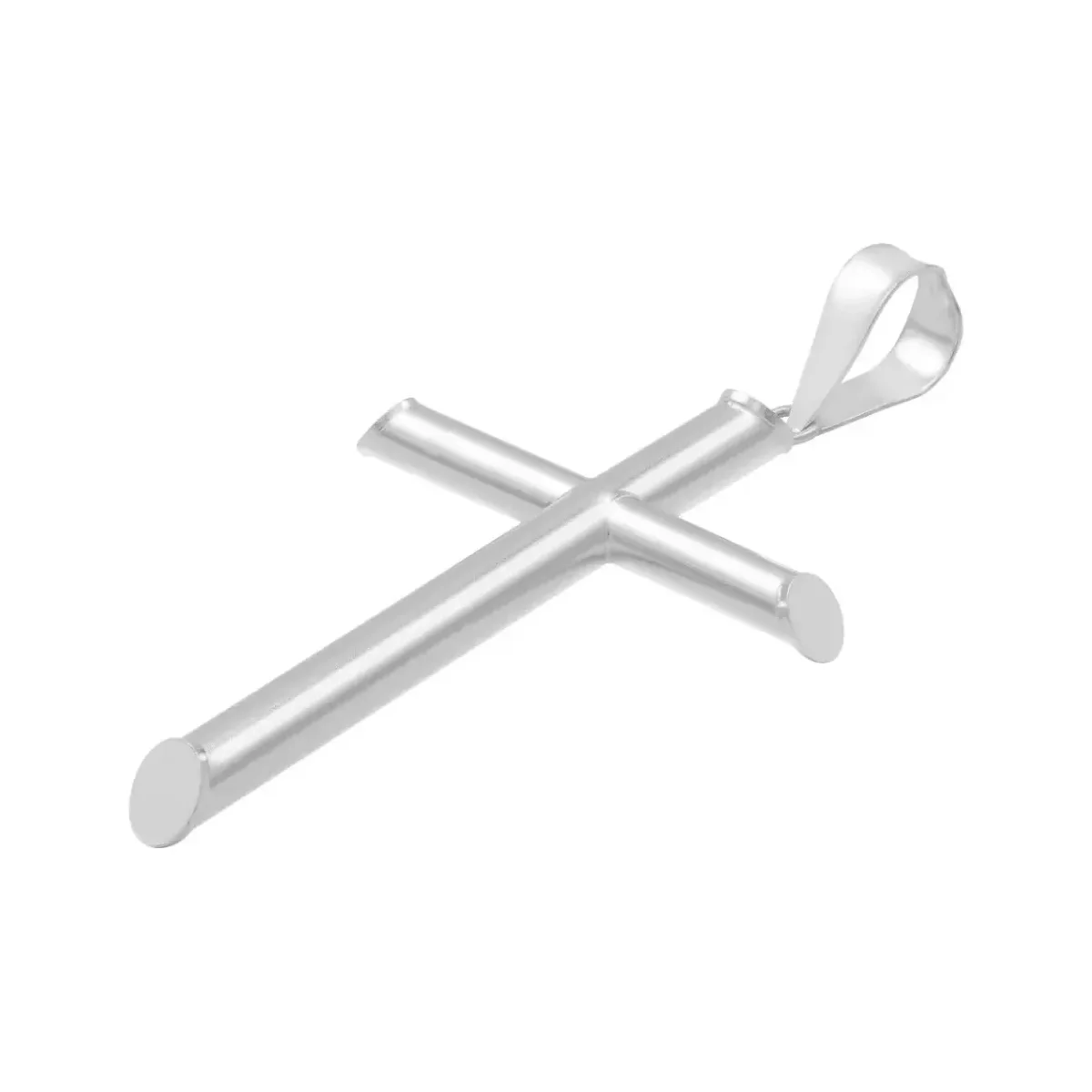 Dije Cruz Tubo Liso 6cm Plata .925 - Imagen 4