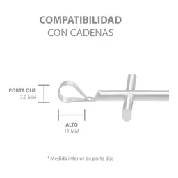 Dije Cruz Tubo Liso 6cm Plata .925 - Imagen 6