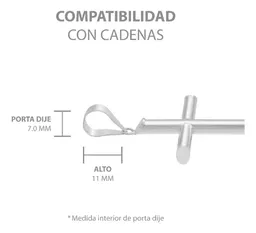 Dije Cruz Tubo Liso 6cm Plata .925 - Imagen 6