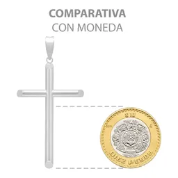 Dije Cruz Tubo Liso 6cm Plata .925 - Imagen 8