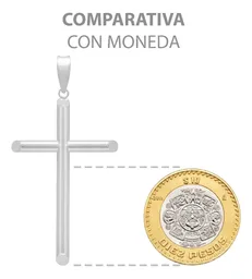 Dije Cruz Tubo Liso 6cm Plata .925 - Imagen 8