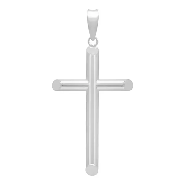 Dije Cruz Tubo Liso Plata .925 - Imagen 1