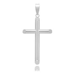 Dije Cruz Tubo Liso Plata .925 - Imagen 2