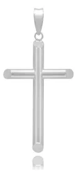 Dije Cruz Tubo Liso Plata .925 - Imagen 2