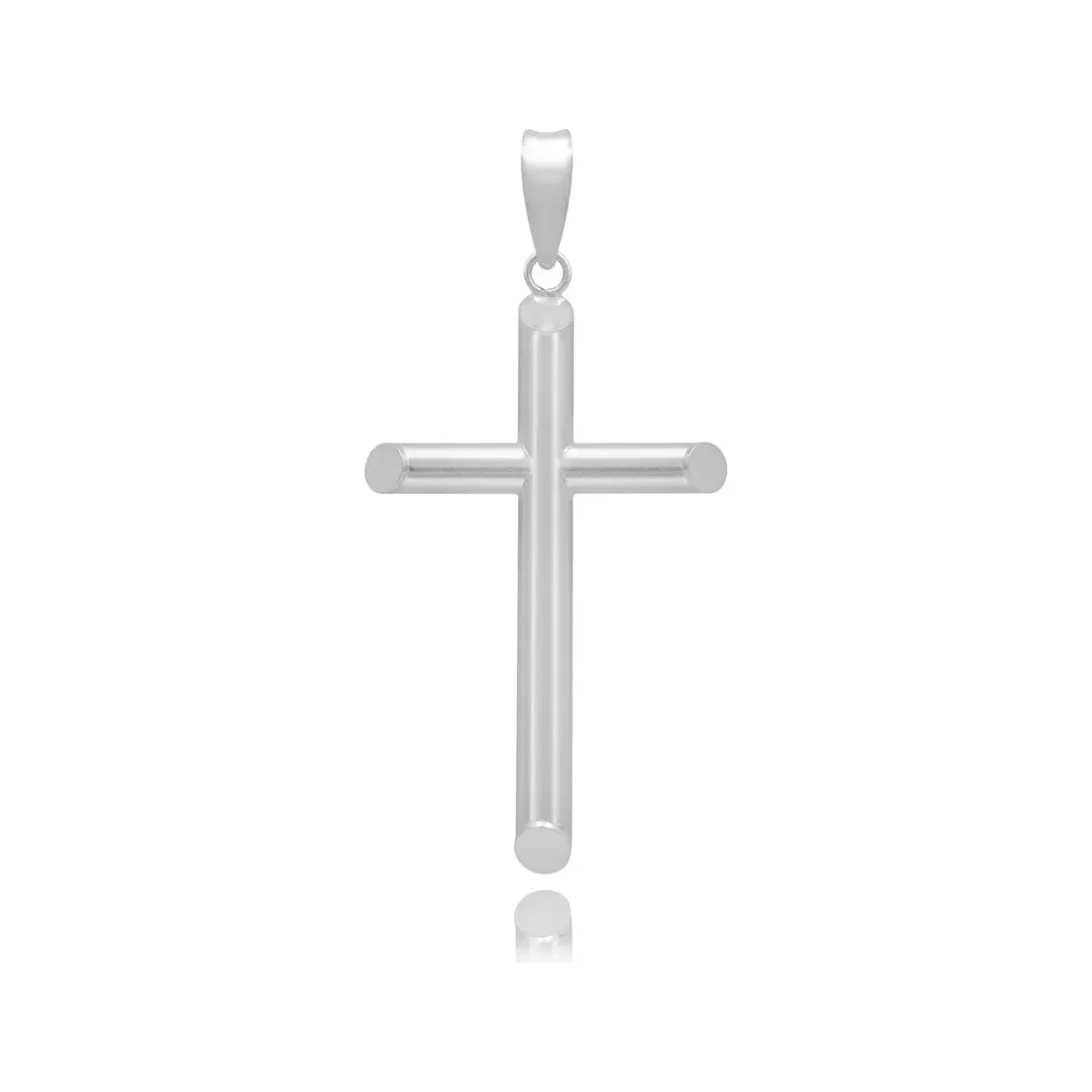 Dije Cruz Tubo Liso Plata .925 - Imagen 2