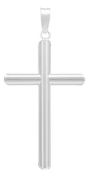Dije Cruz Tubo Liso Plata .925 - Imagen 3