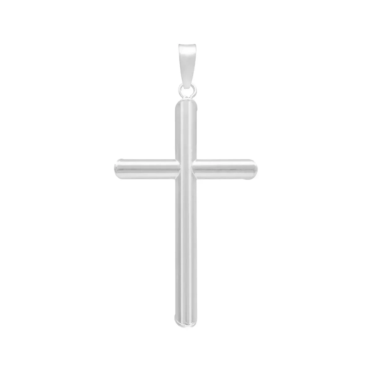 Dije Cruz Tubo Liso Plata .925 - Imagen 3
