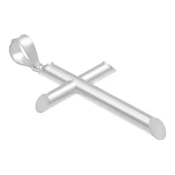Dije Cruz Tubo Liso Plata .925 - Imagen 4